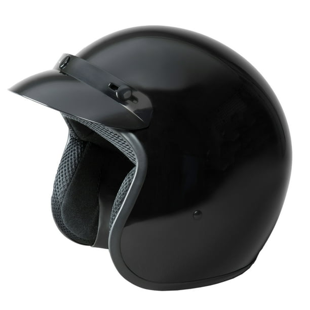 Fuel Helmets, SH-OF0016, Open-Face Helmet, Gloss Black - Large