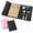 Black-A4 Tri-Fold Notebook Cover, variant on Brown A4 with Clipboard Faux Leather Business Binder Document Organizer