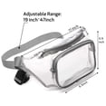 thumbnail image 4 of Riñonera transparente aprobada por el estadio - Riñoneras para mujeres y hombres Bolsa de cintura linda resistente al agua Monedero transparente Bolsa de cinturón ajustable transparente para, 4 of 5