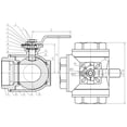 thumbnail image 2 of WOG200 3-Way 304 Stainless Steel Ball Valve L-Type 2" NPT FPT SS304 SUS304, 2 of 2