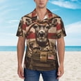 thumbnail image 2 of Disketp Patriotic Deer Soldier Salute Hawaiian Shirts for Men,Mens Casual Short Sleeve Button Down Shirts Beach Shirt,XX-Large, 2 of 7