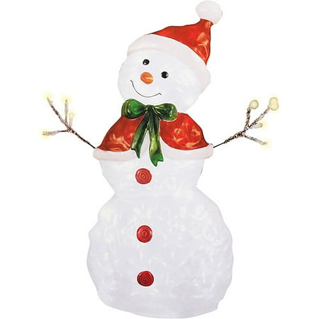 31" Icy Glow Snowman Sculpture
