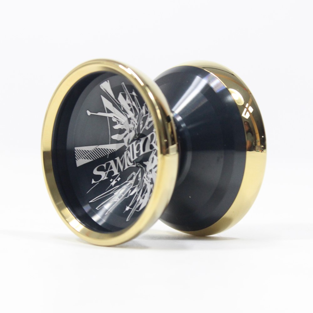 C3yoyodesign Samothrace Yo-Yo - 7075 Aluminum Bi-Metal - Hobbit Xiao Wen Wang Signature YoYo (Charcoal Gray with Polished Gold rim)