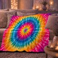 thumbnail image 6 of Magenta Tie Dye Sofa Scene, Bold Retro Boho Style for Tie Dye Lovers, Rainbow Sunburst Mantel Theme and Halloween Gift, Warm Flannel Blanket for Bedroom Living Room, Home Decor, 6 of 9