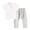 Gray, variant on Toddler Matching Set Boys,Cotton Henley Neck Short Sleeve Top Wide Leg Pants Casual Outfit Light Blue 2-3t