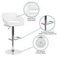 thumbnail image 4 of Flash Furniture Erik Contemporary Adjustable Height Barstool with Footrest, 23" - 31.5"H, White/Chrome, 4 of 13