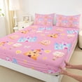thumbnail image 3 of Homewish Colorful Cartoon Castle Full Size Sheets,Fairy Tale Theme Bed Sheets,Diamond Hot Air Balloon Sheet Sets For Girls Kids,Super Cozy Room Decor,4pcs, 3 of 7