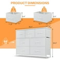 thumbnail image 3 of Simenmax 7 Drawer Dresser for Bedroom, Fabric Storage Dresser for Bedroom, Wood and Metal Dresser TV Stand for Living Room, Storage Tower with Bins, Chest of Drawers for Closet, Hallway,White, 3 of 6