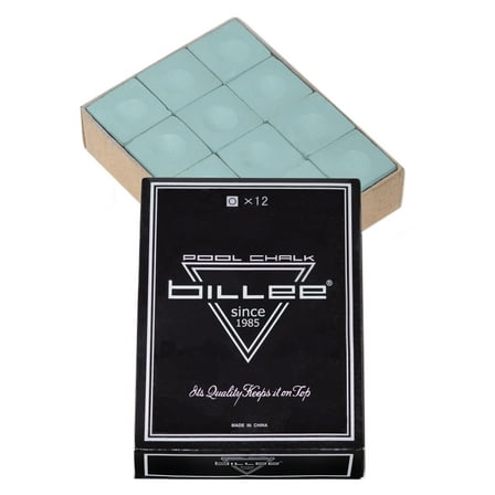 Billee Pool Cue Billiard Chalk – 12 Pack - Light Green