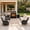Beige, variant on Gardenbee 5 Pieces Wicker Outdoor Patio Furniture Set with Sofa Swivel Chairs Fireplace and Side Table for Patios Backyards Gardens,Beige