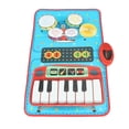 thumbnail image 3 of Tapete de juego musical táctil, tapete de tambor para instrumentos musicales para niños 2 en 1, tapete de tambor para teclado de piano, aspecto llamativo, 3 of 9