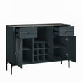 thumbnail image 6 of FESTIVO 42" Modern Wine Cabinet with Metal Glass Rack and Drawers - Navy Blue, 6 of 11