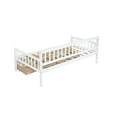 thumbnail image 5 of Twin Daybed with Storage, Pine Wood Sofa Bed with Slats, White Finish, 5 of 9