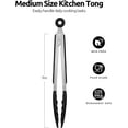 thumbnail image 4 of 600°F Heat Resistant Kitchen Tongs: U-Taste 9in Silicone Cooking Tong with Firm Sealed Non Stick Rubber Tips & Silicon Coated 18/8 Stainless Steel Handle & Smooth Lock for Serving Grill(Black), 4 of 10