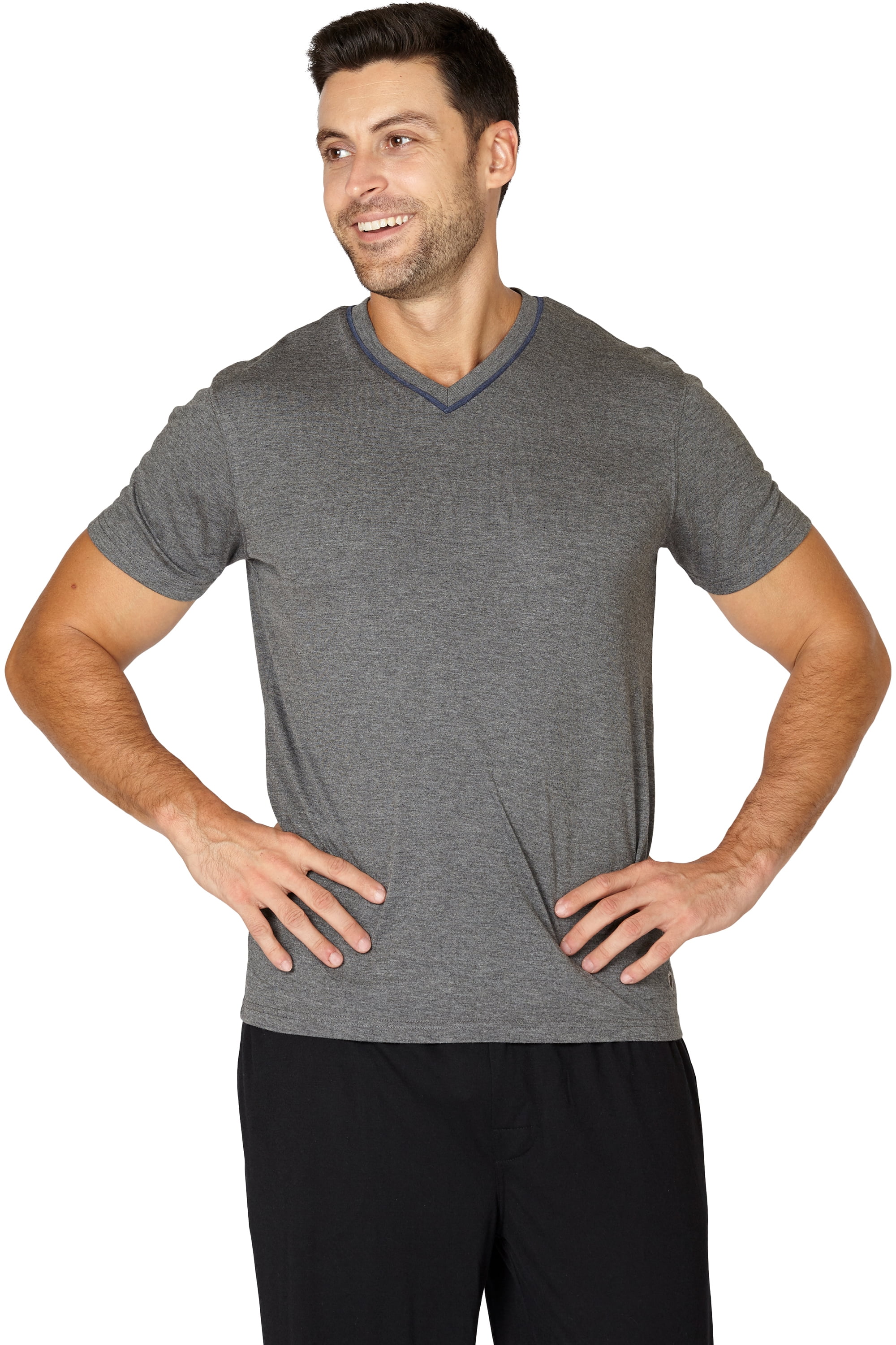 Intimo Men's Soft Knit Comfy V Neck Sleep Top
