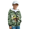 thumbnail image 2 of Xixirimido Cartoon Crocodile Green Camo Printed Kids Zip Up Hoodies for Boys 3D Graphic Hooded Sweatshirt Zipper Long Sleeve Pullover Top with Pockets Velvet Lining, 12-14 Years, 2 of 8