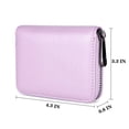 thumbnail image 2 of PULMCheerger Genuine Leather Credit Card Holder Wallet RFID Blocking Secure Card Case Zipper (Purple), 2 of 6