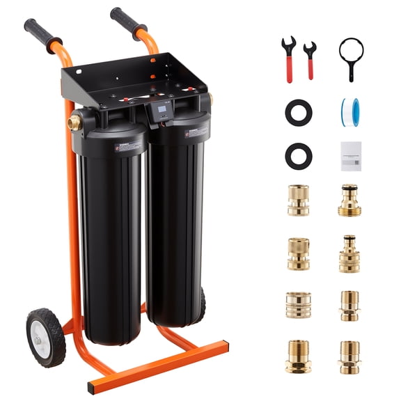 KFFKFF Deionized Water Filtration System for Car Washing, Portable Spot-Free Water Filter with 2 x 4L DI Resin & TDS Meter, Ideal for Cars, RVs, Motorcycles, and Windows