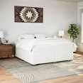 thumbnail image 1 of vidaXL Box Spring Bed with Mattress White King Faux Leather, 1 of 5