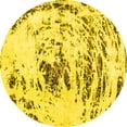 thumbnail image 1 of Ahgly Company Machine Washable Indoor Round Abstract Yellow Modern Area Rugs, 7' Round, 1 of 4
