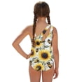 thumbnail image 3 of Xoenoiee Sunflower Bee Print Girls Swimsuits Halter One Piece Bathing Suit with Cover Up Skirt Adjustable Strap Teen Girl Swimsuit Swimwear Set, Size 7-8 Years, 3 of 7