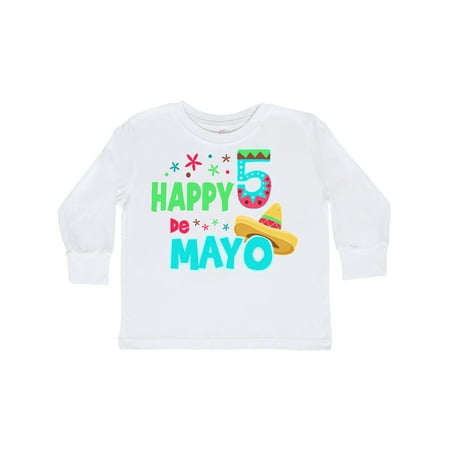 

Inktastic Happy Cinco de Mayo- sombrero Gift Toddler Boy or Toddler Girl Long Sleeve T-Shirt