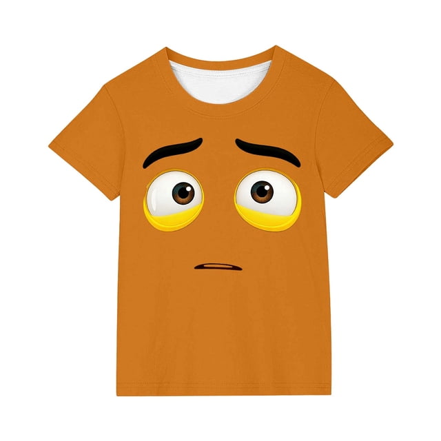 Hauts à Manches Courtes Mignons pour Femmes, T-Shirt Décontracté à Imprimé Couleur Unie, 1 Pce