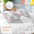 thumbnail image 3 of Pink Striped Bedding 3 Piece Duvet Cover Set Twin Size, Multicolor Grey White Horizontal Stripes Soft Microfiber Comforter Cover with Zipper Closure & Pillowcases, Wrinkle & FadeResistant Quilt Cover, 3 of 9