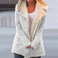 thumbnail image 2 of Winter Warm Fleece Lined Jackets For Women Plain Color Jacket With Pockets Button Coats Outerwear, 2 of 6