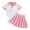 Pink, variant on 2Pcs Toddler Girls Cute Knit Short Sleeve T Shirt Tee + Flare Shorts Set for Gift Summer Outfits Summer 2Pcs Gift Outfits Set Shorts Set Pink 3-4 Years