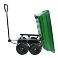 thumbnail image 4 of 300LBS Capacity Steel Utility Garden Landscape Cart, 2 in 1 Convertible Handle with 10 inches Pneumatic Tire, Green, 4 of 6