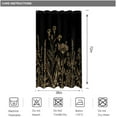 thumbnail image 3 of Small Stall Black Gold Dark Floral Wildflower Shower Curtain for Bathroom Decor 36Wx72H Rustic Botanical Herb Plant Leaves Nature Art Printed Fabric Polyester Waterproof 7 Pack Plastic Hooks, 3 of 6