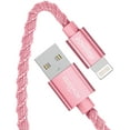 thumbnail image 3 of Liquipel Powertek iPad & iPhone Charger Cable, Fast Charging 6ft MFI Certified Lightning to USB Cord, Twizzler Pink, 3 of 7