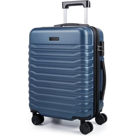 Expandable Carry Luggage 22x14x9 Airline Approved with Double Spinner Wheels, 20 Inch weight Hard Shell Rolling Suitcases with TSA Lock, Blue