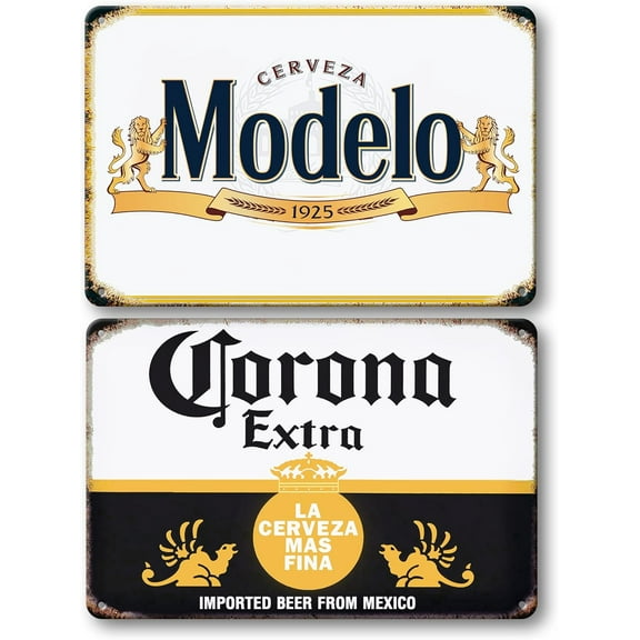 Coors Light Corona Modelo Rainier Beer Signs Man Cave Decor | Bar Vintage Metal Tin Signs | Garage Retro Home decor | Wall Poster Funny Cool For House Shop Room 8 * 12 Inch