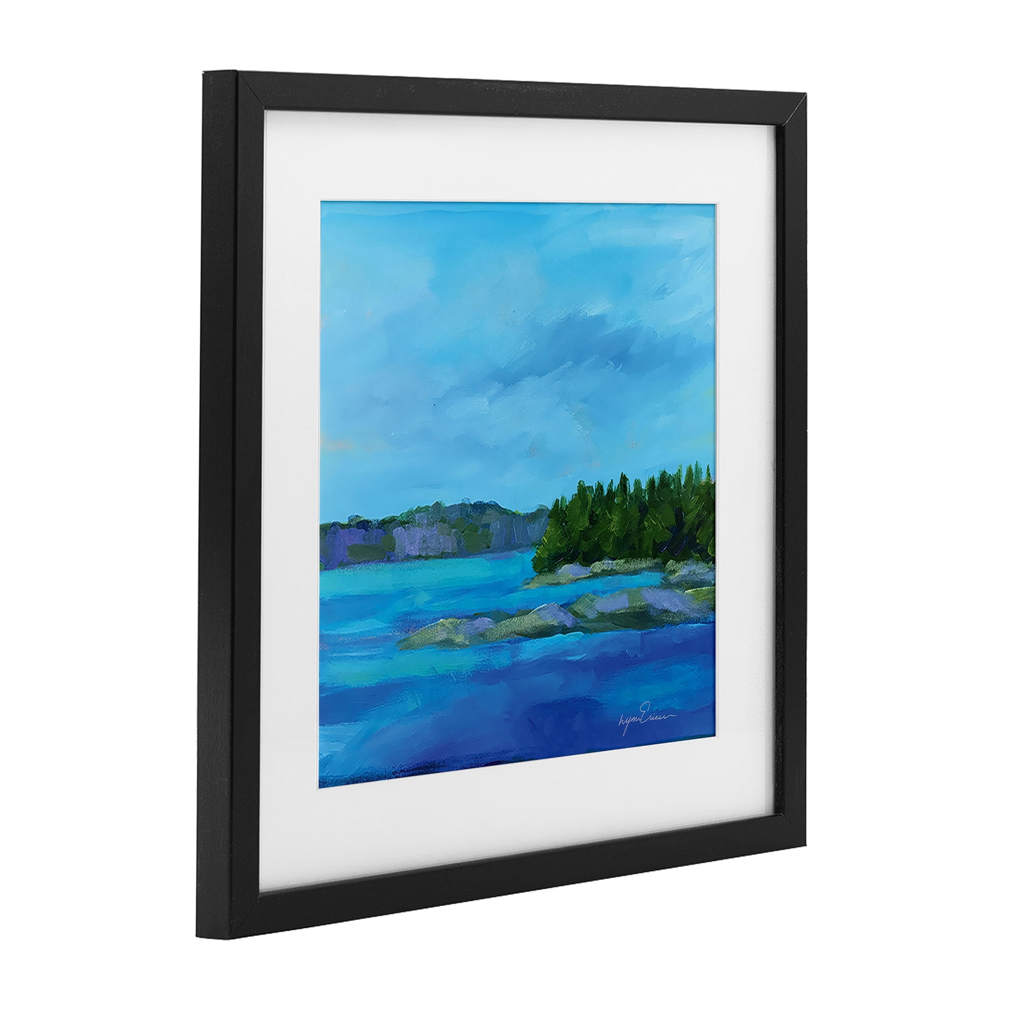 Stupell Industries Tranquil Blue Cove Black Framed Print Under Glass, design by Lynn Ericson Fine Art