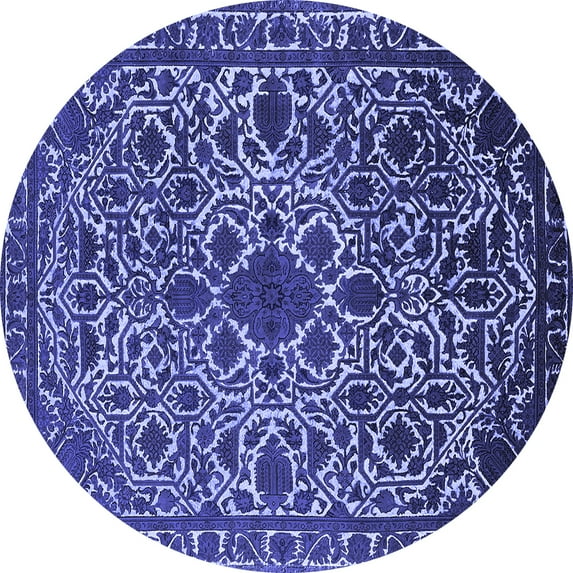 Ahgly Company Indoor Round Oriental Blue Industrial Area Rugs, 7' Round
