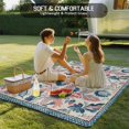 thumbnail image 5 of Fsddascl Teal Blue Red Ethnic Outdoor Rug for Patio/Deck, Non-Slip Large Area Rug 6 x 9 Ft, Boho Modern Geometric Abstract Art Indoor Outdoor Rugs Washable Area Rugs, Reversible Camping Rug Carpet, 5 of 5