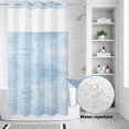 thumbnail image 3 of No Hook Shower Curtain, Sky Blue Shower Curtains for Bathroom with See Through Top Window, Vintage Solid Color Modern Minimalist Distressed Waterproof & Washable Bath Curtain Narrow 54"x78", 3 of 9
