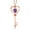 Amethyst, February, variant on 0.60 Ct Round Red Created Ruby 18K Rose Gold Plated Silver Key Pendant With Chain