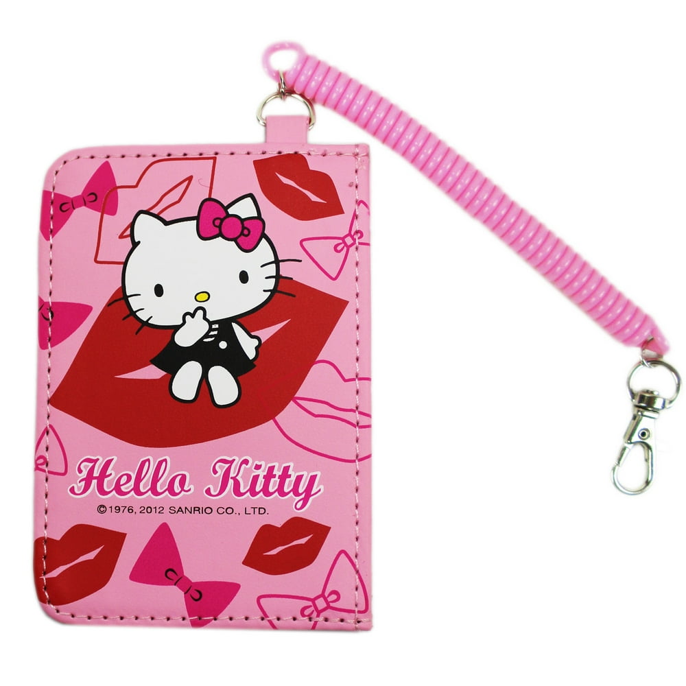 Sanrio Hello Kitty Faux Pink Leather ID and Cash/Card Holder Lanyard