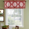 thumbnail image 4 of Red Boho Valances for Windows, Decorative Rod Pocket Window Valance Curtains, Multicolored Colorful Tainted Pattern Tribal Short Curtain Drapes for Kitchen/Living Room, 2 Panels, 54" W x 18" L, 4 of 8