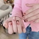thumbnail image 1 of 24 Pcs French Tip Press On Nail Short False Nail Cats Eye Stick on Nail Autumn Winter Acrylic Nail for Party, 1 of 4