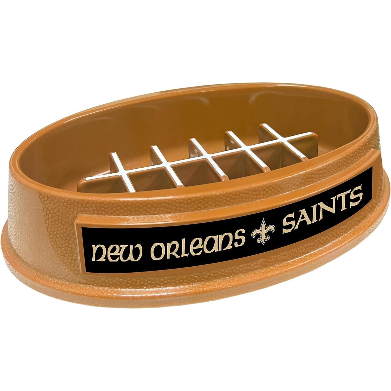 Pets First NFL New Orleans Saints Super-Bowl Slow Feeder Bowl for Dogs and Cats, Football Design for Healthy Digestion, Non-Slip, for Large & Small Pet