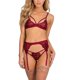 thumbnail image 3 of Conjunto De Lencería De Mujer Sujetador De Correa De Tentación De Cadera Abierta + Tanga + Liga (Rojo Xl) Tmvgtek Mujer, 3 of 8