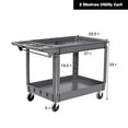 thumbnail image 2 of Costway 46" x 25" x 33" Plastic Utility Service Cart 2 Shelves Rolling 550LBS, 2 of 8