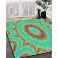 thumbnail image 2 of Ahgly Company Indoor Square Patterned Lime Mint Green Area Rugs, 8' Square, 2 of 6