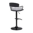 thumbnail image 3 of BenJara Nish 25-33 Inch Adjustable Barstool Chair, Light Gray Fabric, Black Frame, 3 of 4