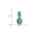 thumbnail image 2 of 3/4 Carat (Ctw) Emerald Drop Pendant Necklace in 14K White Gold with Chain and Diamonds 1/5 Carat (Ctw) for Women, 2 of 5