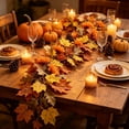 thumbnail image 2 of Rourlinge 78.7" Maple Leaf Rattan Garland Fall Harvest Decor Faux Foliage Fireplace Mantel Shelf Entryway Hanger Thanksgiving Christmas Party Farmhouse Home Styling, 2 of 9